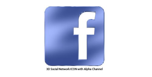 3D Animated Facebook Social Media Icon with Alpha Channel