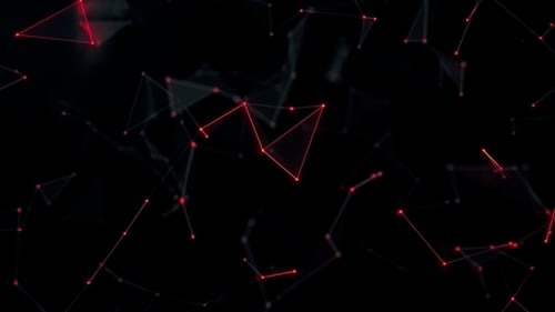 Abstract Red Glowing Digital Network Connection Background Loop