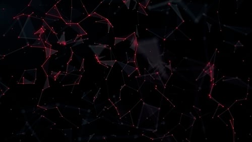 Red Abstract Digital Network Connections Background Animation