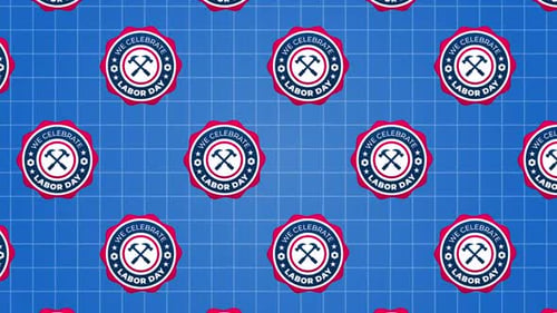 Seamless Looping Animation of Labor Day Badges