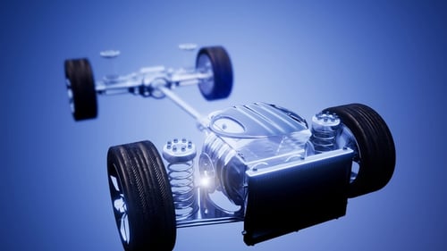Car Chassis with Engine