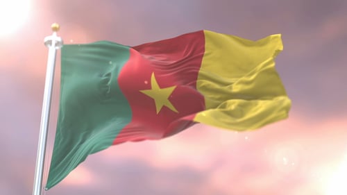 Realistic Cameroon Flag Waving Animation
