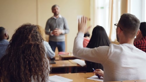 Students Attending a Lecture in a Classroom