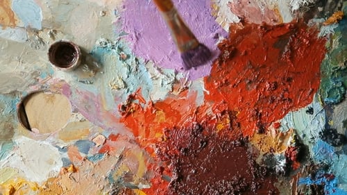 de pinturas en paleta
