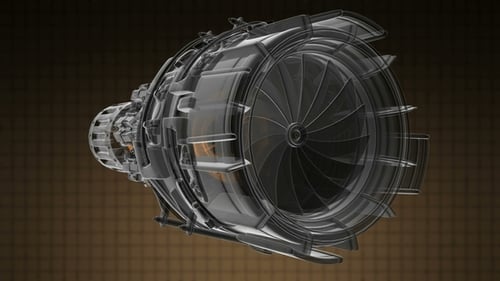 Rotate Jet Engine Turbine