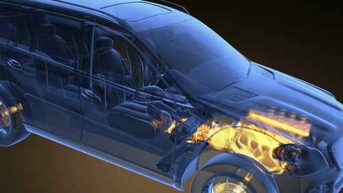 Transparentes Auto drehen