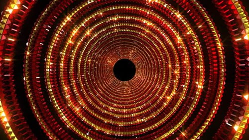Goldrot glitzernder Tunnel