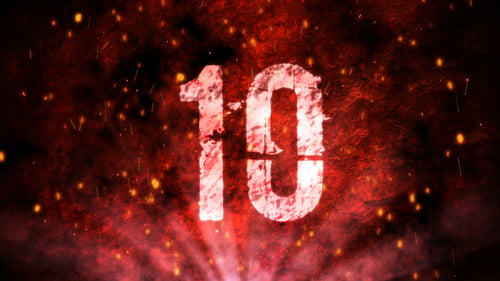 Roter Grunge-Countdown