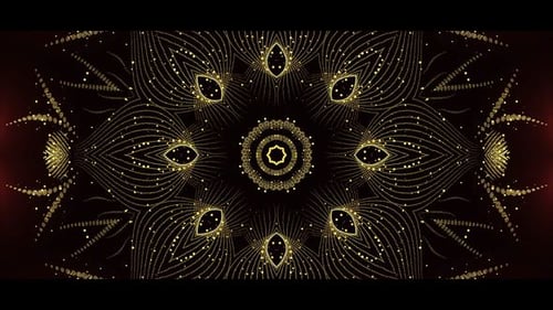 Golden Decorative Mandala Particle Pattern Background Loop