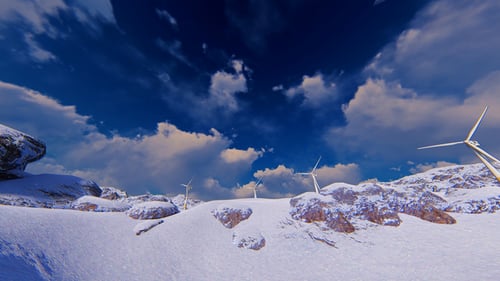 Panorama mit Windkraftanlagen