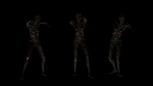 Mujer zombi quemada