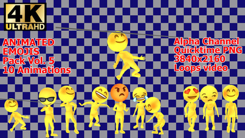 Animated 3D Emoji Characters Expressing Diverse Emotions