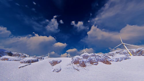 Panorama With Wind Power Plants