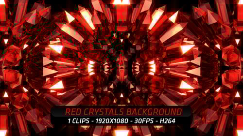 Shining Red Crystal Kaleidoscope Loop Background
