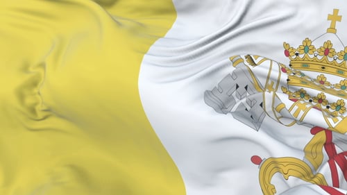Realistic Waving Vatican City Flag Seamless Loop