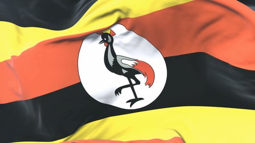 Realistic Waving Flag of Uganda Seamless Loop