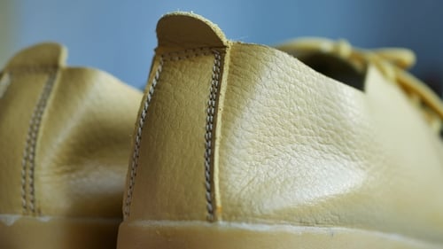 Stylish Yellow Women's Leather Shoes with Laces