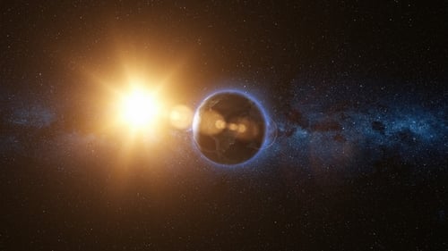 Sunrise View From Space on Planet Earth