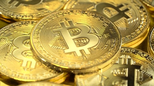Gold Coins Cryptocurrency Bitcoin Spinning
