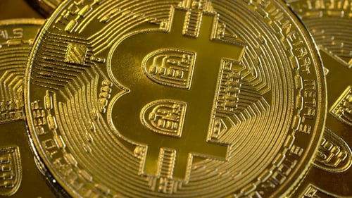 Bitcoin Cash Gold Coins Rotate Smoothly in a Circle