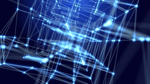 Futuristic Blue Glowing Network Background