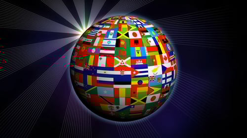 World Globe Flags