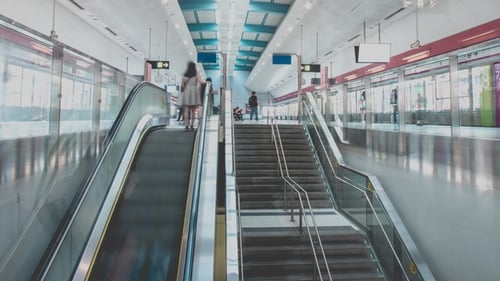 Subway Station And Unrecognizable People