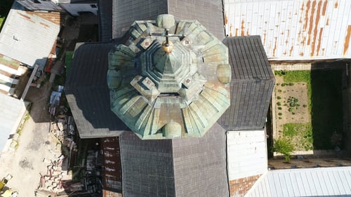 Aerial View of Monastery of the Bare Carmelites in Berdichev, Ukraine.