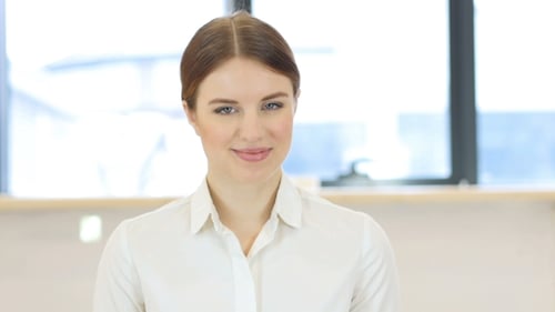 Shaking Head To Agree, Yes By Woman in Office