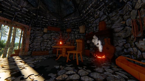 House Of Stones In Forest