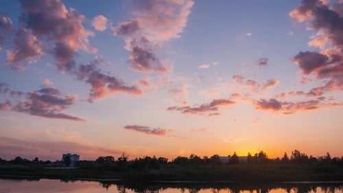 Clouds Over the River After Sunset