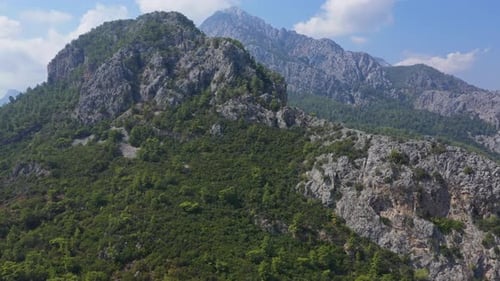 Aerial View Rocky Green Mountains Of Turkey