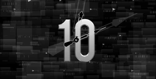 Digital Technology Countdown with Rotating Clock Hands