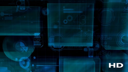 Blue Holographic Corporate Growth Infographics