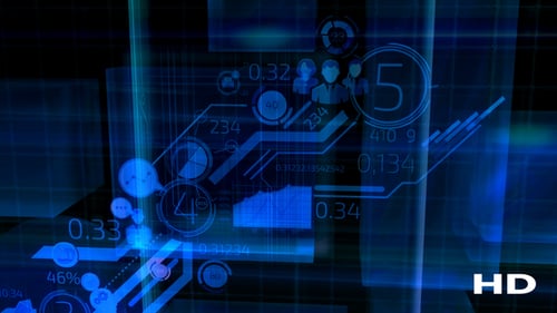 Blue Holographic Cloud Of Infographics