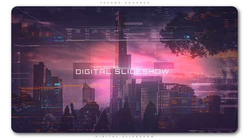 Techno Squares Digital Slideshow