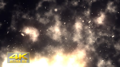 Cinematic Dynamic Fire and Smoke Particle Overlay