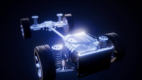 Car Chassis with Engine
