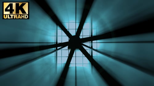 Abstract Rotating Light Rays Grid Tunnel Background