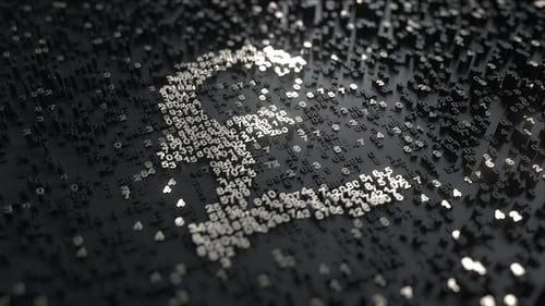 Digital Euro Symbol Reveal from Flowing Numbers