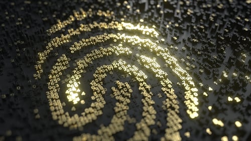 Fingerprint Made of Gold Numbers