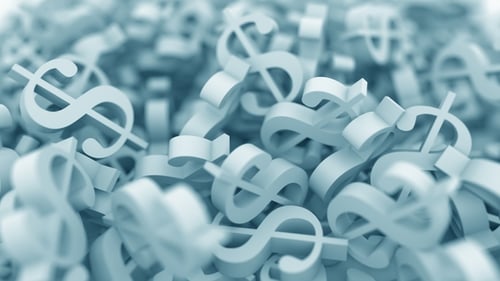 Blue Dollar Signs