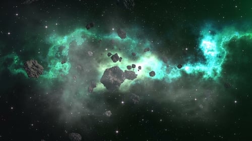 Durch ein Asteroidenfeld fliegen
