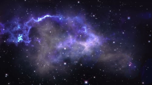Digitaler Mond und Stern erscheinen aus den Sternen im Weltraum
