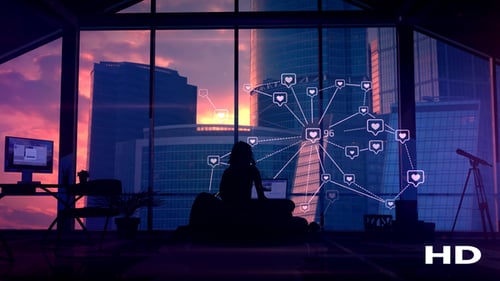 Growing Social Media Likes Network in Modern Cityscape