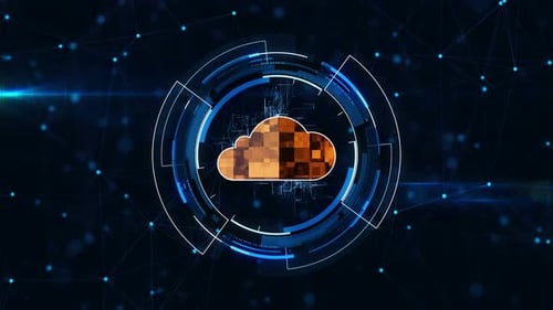 Animated Futuristic Cloud Computing Network Interface