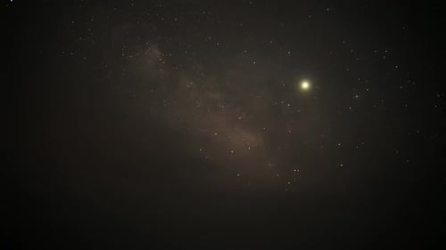 8K Milky Way Stars in the Cloudy Night Sky