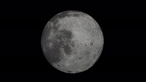 Realistic Moon Rotating and Changing Phases Animation