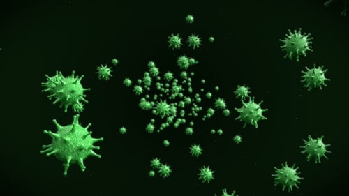 Animated 3D Virus Cells Floating for Medical Content