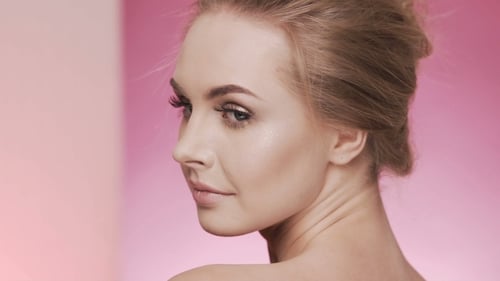 Woman Smiling with Blonde Hair Close Up